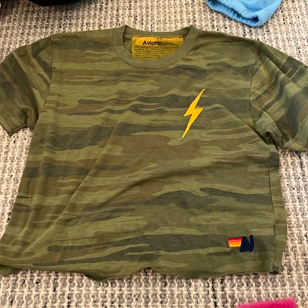 Aviator Nation adult Xs cropped tshirt